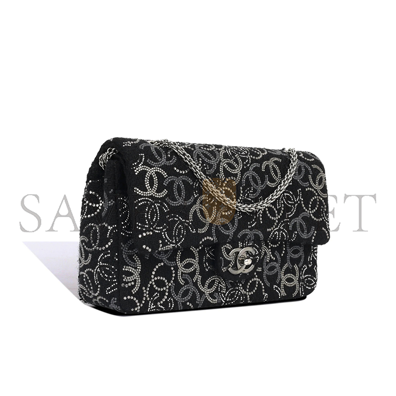 Ch**el strass crystal medium classic flap bag (25.5*15.5*6.5cm)